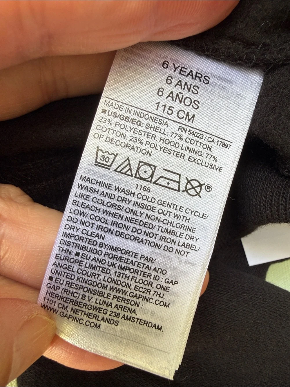 New GAP Black Hoodie with Small Embroidered Logo